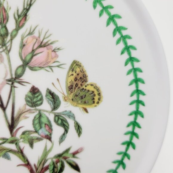 Portmeirion Botanic Garden Melamine 6" Round Tea Tile Trivet Dog Rose Flower Bee - Picture 5 of 10